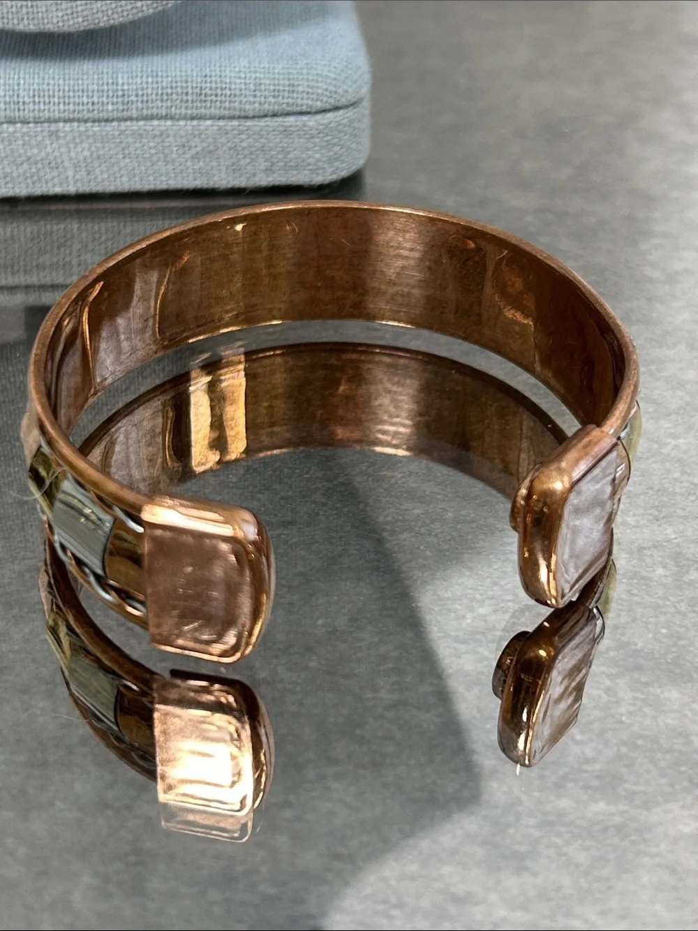 Tri-Tone Ashtadhatu healing cuff Metal Cuff Bracelet